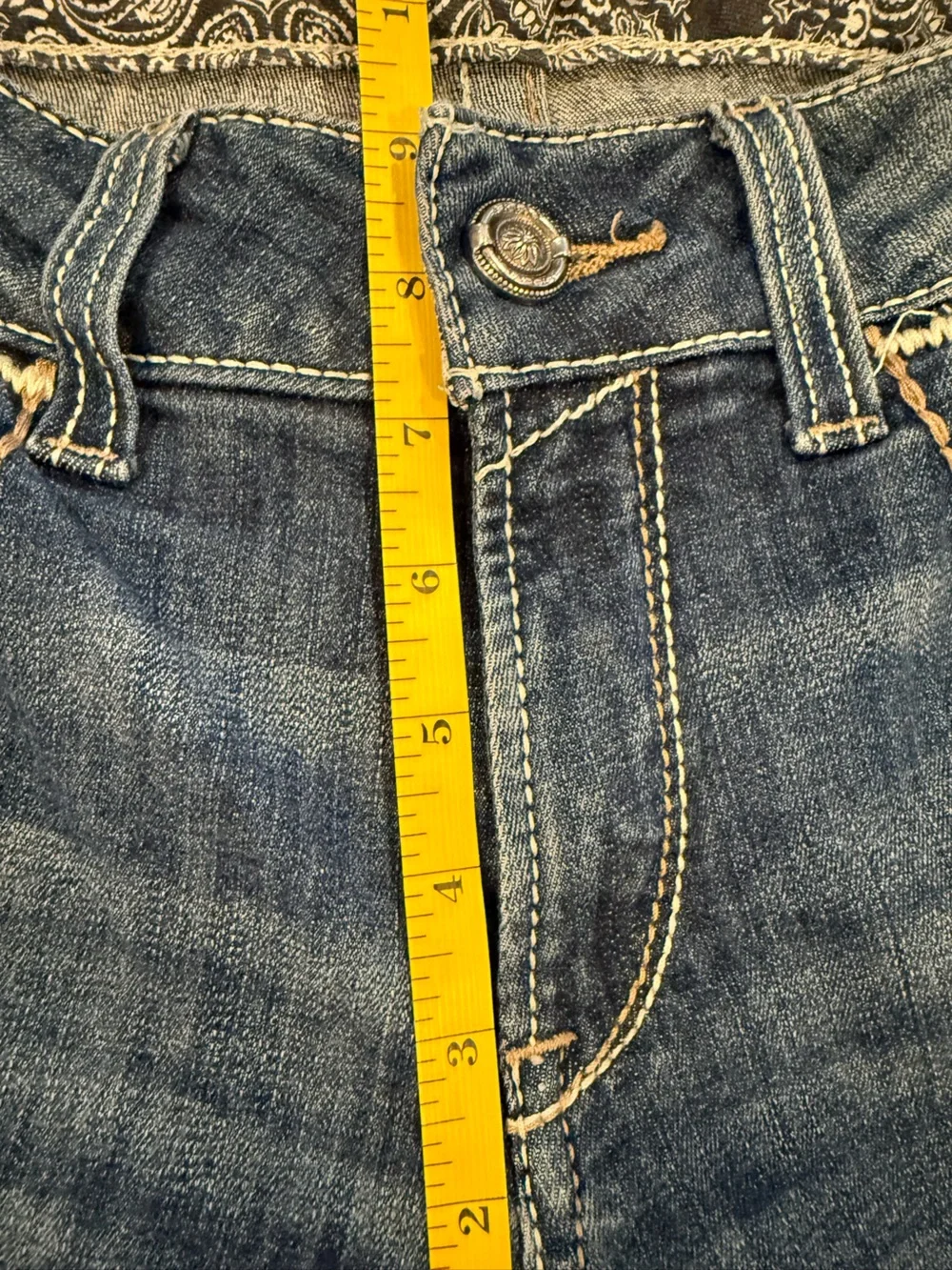 Ariat REAL Denim 31L Distressed Bootcut Jeans Western Y2K Embroidered